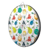 フルーツパターン，プラム，オレンジ，レモン，梨，リンゴ ダーツボード (正面右)