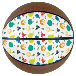 フルーツパターン，プラム，オレンジ，レモン，梨，リンゴ バスケットボール