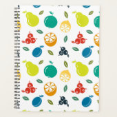 フルーツパターン，プラム，オレンジ，レモン，梨，リンゴ プランナー手帳 (正面)