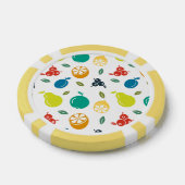 フルーツパターン，プラム，オレンジ，レモン，梨，リンゴ ポーカーチップ (シングル)