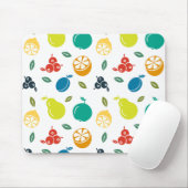 フルーツパターン,プラム,オレンジ,レモン,梨,リンゴ マウスパッド (マウス)
