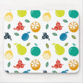 フルーツパターン,プラム,オレンジ,レモン,梨,リンゴ マウスパッド (正面)