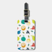 フルーツパターン,プラム,オレンジ,レモン,梨,リンゴ ラゲッジタグ (正面縦)