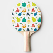 フルーツパターン，プラム，オレンジ，レモン，梨，リンゴ 卓球ラケット (正面)