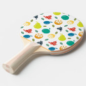 フルーツパターン，プラム，オレンジ，レモン，梨，リンゴ 卓球ラケット (正面アングル)