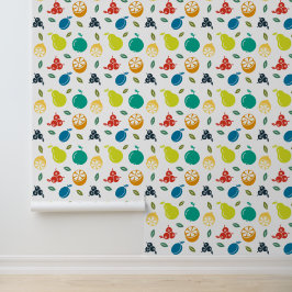 フルーツパターン，プラム，オレンジ，レモン，梨，リンゴ 壁紙