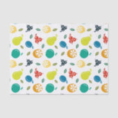 フルーツパターン，プラム，オレンジ，レモン，梨，リンゴ 薄葉紙 (正面)