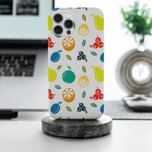 フルーツパターン,プラム,オレンジ,レモン,梨,リンゴ Case-Mate iPhoneケース