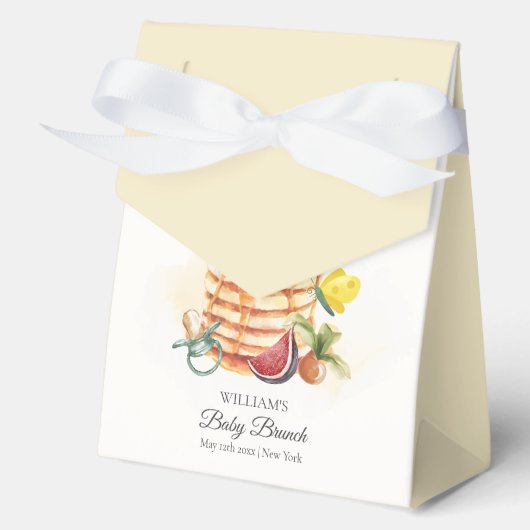 フルーツパモダンンケーキおしゃぶりブランチ赤ちゃんシャワー フェイバーボックス (正面)