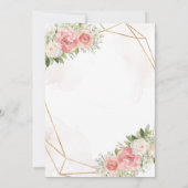 フルーツパンケーキピンク花模様ブライダルシャワーブランチ 招待状 (裏面)