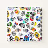 フルーツパーソナライズされたバーコードシールのパターン ノートブック (裏面)