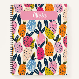 フルーツパーソナライズされた柄の食事プランナー ノートブック
