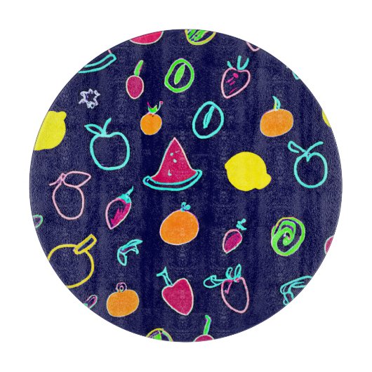 フルーツフカラフルァンタジアデザイン カッティングボード (正面)