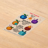 フルーツフュージョン誕生日パーティーへの招待 | カラフル アクリル招待状 (レイダウン)