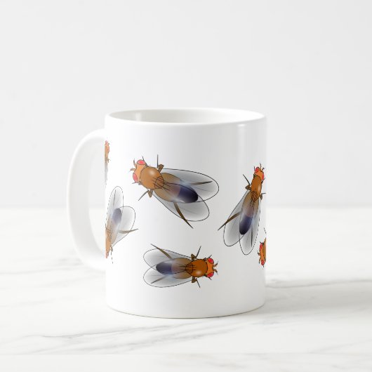 フルーツフライ – ショウジョウバエ コーヒーマグカップ (正面左)