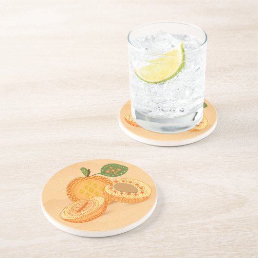 フルーツフラワークールキュートガーリーレトロフローラ コースター (側面)