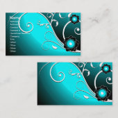 フルーツフラワークールキュートガーリーレトロフローラ 名刺 (正面/裏面)