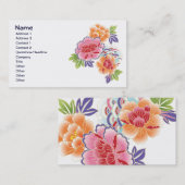 フルーツフラワークールキュートガーリーレトロフローラ 名刺 (正面/裏面)