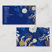 フルーツフラワークールキュートガーリーレトロフローラ 名刺 (正面/裏面)