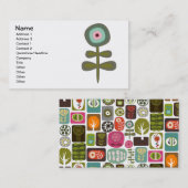 フルーツフラワークールキュートガーリーレトロフローラ 名刺 (正面/裏面)