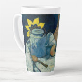 フルーツフラワーズスチルライフヴィンテージアートモノグラムの カフェラテマグ (左アングル)