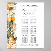 フルーツフラワーテーブル6シーティングプラン結婚のオレンジ ポスター (正面)