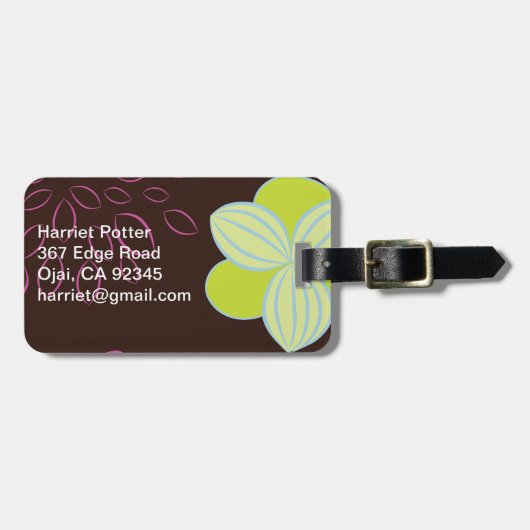 フルーツフラワー素晴らしキュートガーリーレトロフローラ ラゲッジタグ (正面横)