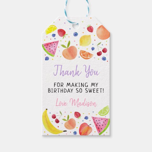 フルーツフルーツセカンド誕生日 ギフトタグ (正面)