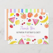フルーツフルーツセカンド誕生日 サンキューカード (正面/裏面)