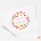 フルーツフルーツセカンド誕生日 ラウンドシール (封筒)
