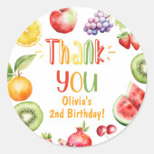 フルーツフルーツパーティー感謝していユー ラウンドシール (正面)