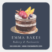 フルーツフローラケーキパティスリーカップケーキベーカリー スクエアシール (正面)