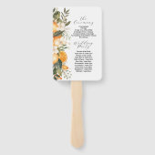 フルーツフローラ結婚オレンジのメニュープログラム ハンドファン (裏面)