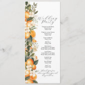 フルーツフローラ結婚オレンジのメニュー式詳細 プログラム (裏面)