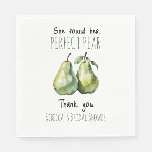 フルーツブエレガントランチパーフェクト梨ブライダルシャワー スタンダードランチョンナプキン (正面)