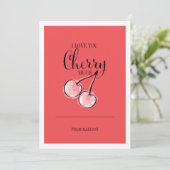 フルーツプおもしろいンさくらんぼバレンタインカード シーズンカード (スタンド正面)