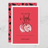 フルーツプおもしろいンアップルバレンタインカード シーズンカード (正面/裏面)