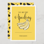 フルーツプおもしろいンアペリングバナナバレンタインカード シーズンカード (正面/裏面)