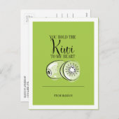 フルーツプおもしろいンキウイからハートバレンタインポストカード シーズンポストカード (正面/裏面)