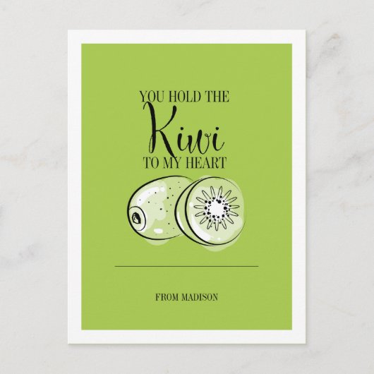 フルーツプおもしろいンキウイからハートバレンタインポストカード シーズンポストカード (正面)