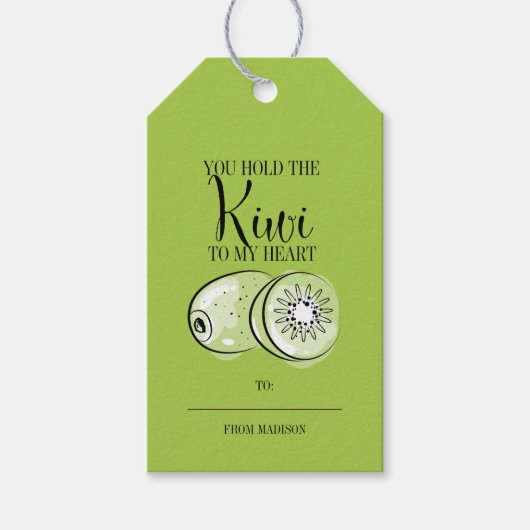 フルーツプおもしろいンキウイハートバレンタインギフトラベル ギフトタグ (正面)