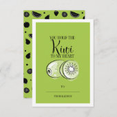 フルーツプおもしろいンキウイ教室バレンタインカード 招待状 (正面/裏面)