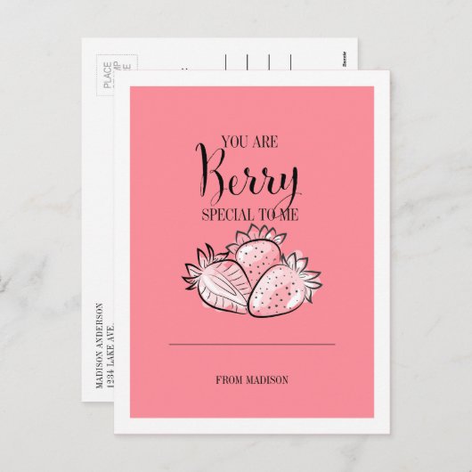 フルーツプおもしろいンベリースペシャルバレンタインハガキ シーズンポストカード (正面/裏面)