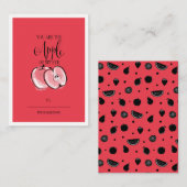 フルーツプおもしろいンApple教室バレンタインカード ノートカード (正面/裏面)