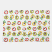 フルーツプフランスのールにブルドッグが浮き模様 キッチンタオル (横)