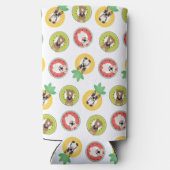 フルーツプフランスのールにブルドッグが浮き模様 スリム缶クーラー (裏面)