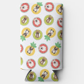 フルーツプフランスのールにブルドッグが浮き模様 スリム缶クーラー (正面)