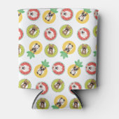 フルーツプフランスのールにブルドッグが浮き模様 スリム缶クーラー (正面)