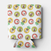 フルーツプフランスのールにブルドッグが浮き模様 スリム缶クーラー (裏面)