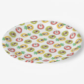 フルーツプフランスのールにブルドッグが浮き模様 ペーパープレート (アングル)